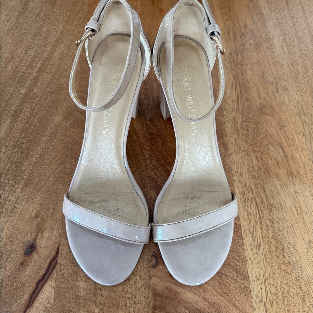 Stuart Weitzman Women's Beige Heeled Sandals